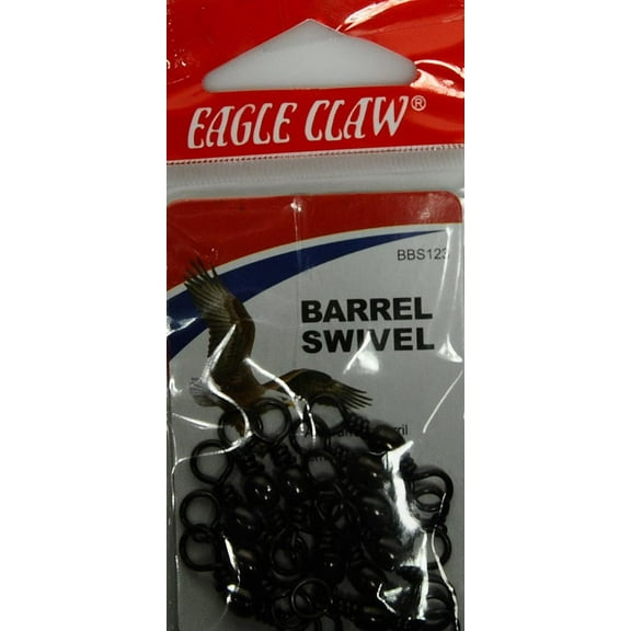 Eagle Claw Fishing Tackle, BBS123 Barrel Swivel, Black, Size 3