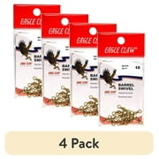 (4 pack) Eagle Claw Fishing Tackle, BS125 Barrel Swivel, Brass , Size 5