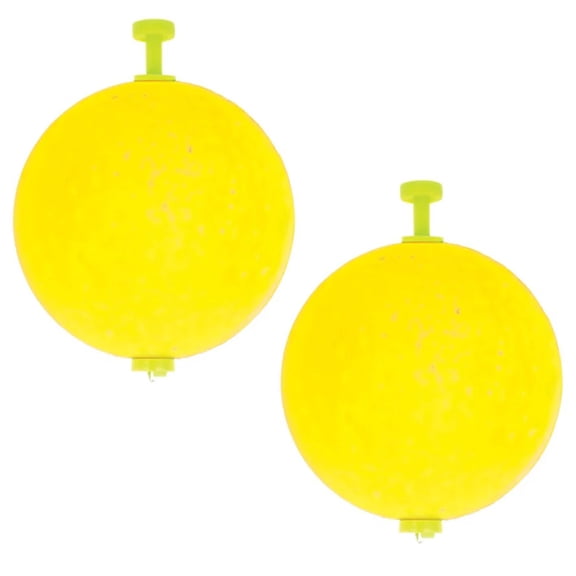 Eagle Claw Float Round Foam Weighted Snap-On Chartreuse 2ct 11/2'