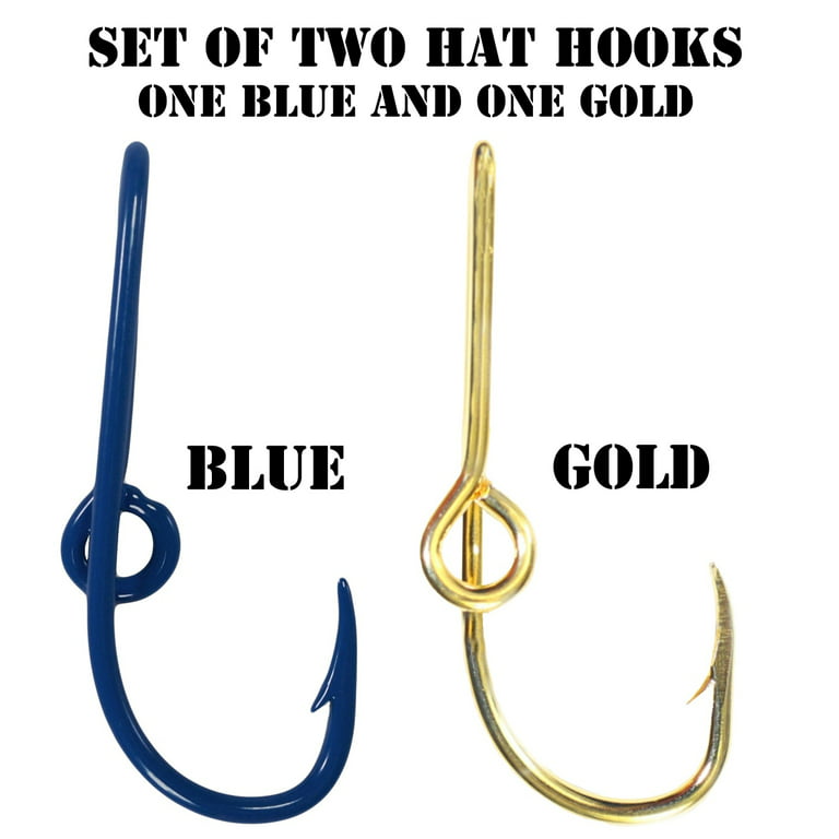 Eagle Claw Hat Fish Hook Set of Two Hat Hooks One Blue Hat Hook and One  Gold Fish Hook Hat Fish Hook for Cap 