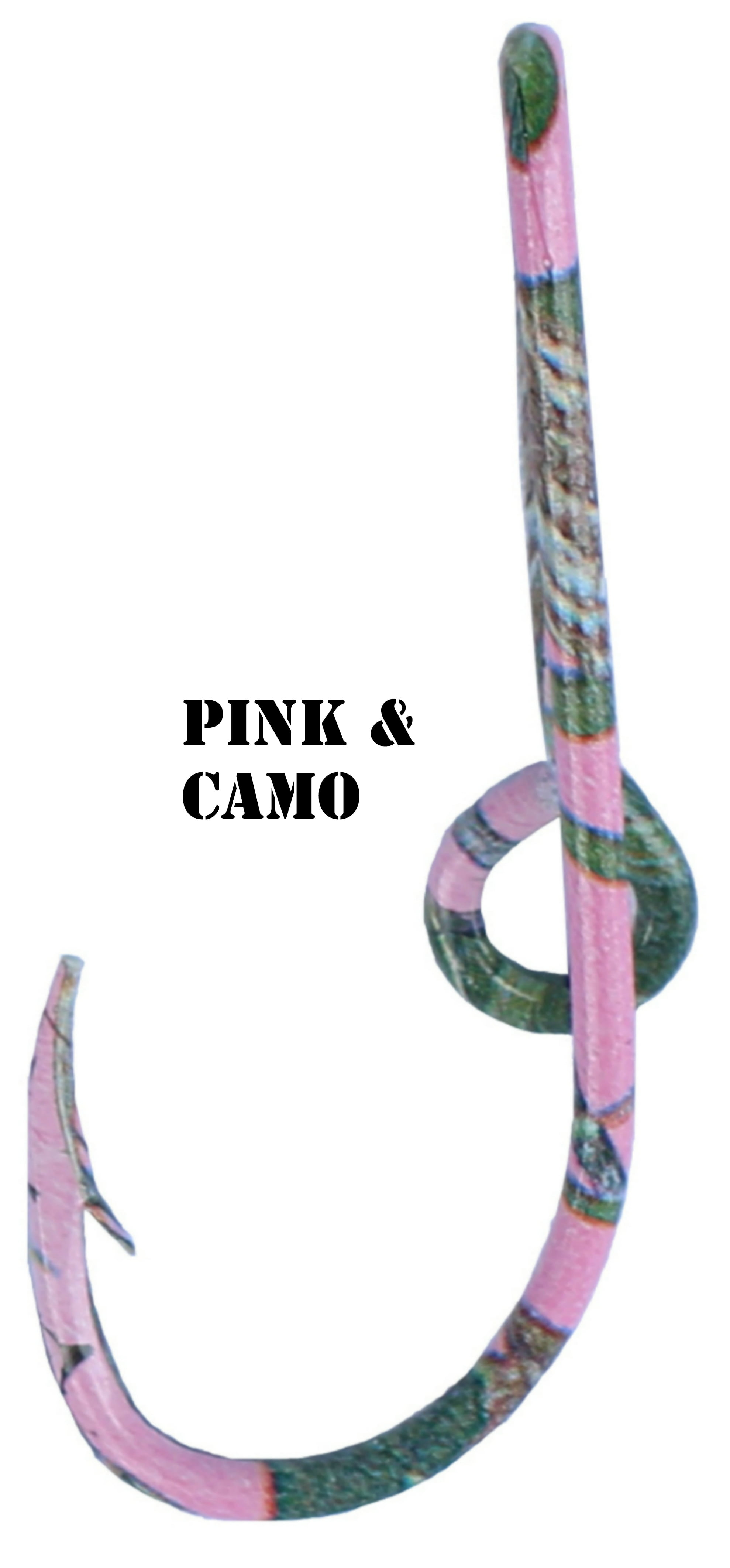 Two Eagle Claw Pink & Camo Hat Pin Fish Hook for Hat Pink & Camo Fish Hook  Money/Tie Clip - Set of Two Hooks 