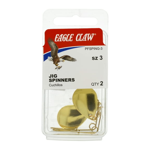 Eagle Claw Jig Spinner, Gold, Size 3, 2 Count