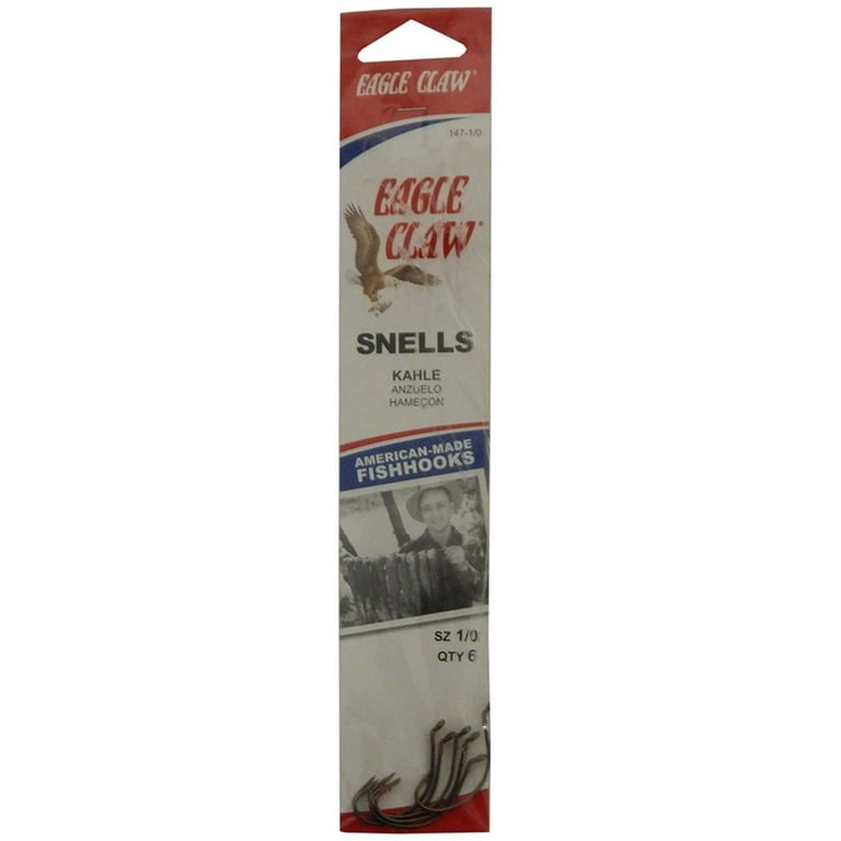 Eagle Claw Kahle Snelled Hooks Bronze Size 1/0 Pack of 6, 147H-1/0 