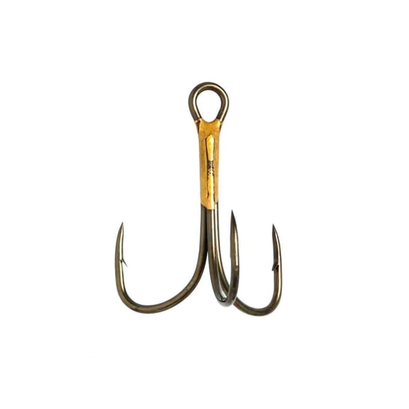 Eagle Claw Lazer 2X Reg Shank Curved Point Treble Hook #6 Bronze 5PK