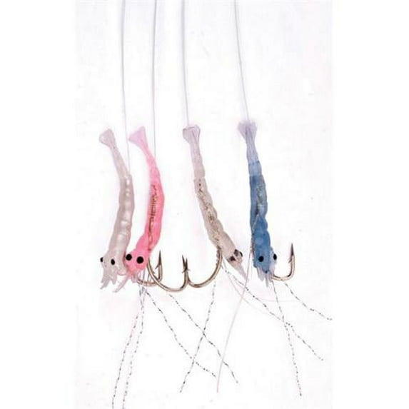 Eagle Claw L945-2 Lazer Sharp Bait Rig Shrimp Multi-Colored Nickel Hook