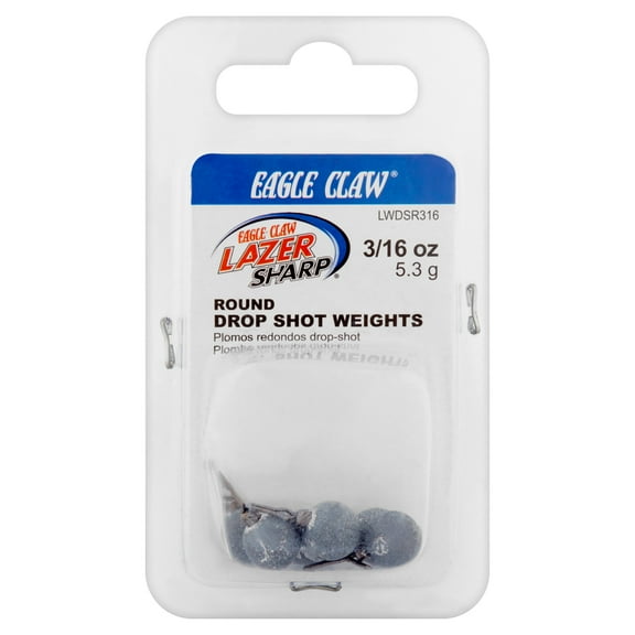 Eagle Claw LWDSR316 Round Drop Shot Weight, 3/16 oz.