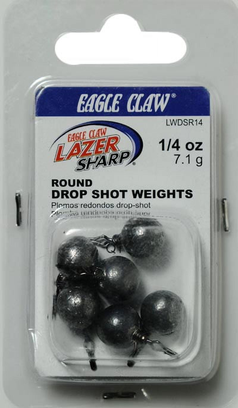Eagle Claw Lazer Lead Round Drop Shot Weight, 1/4 oz