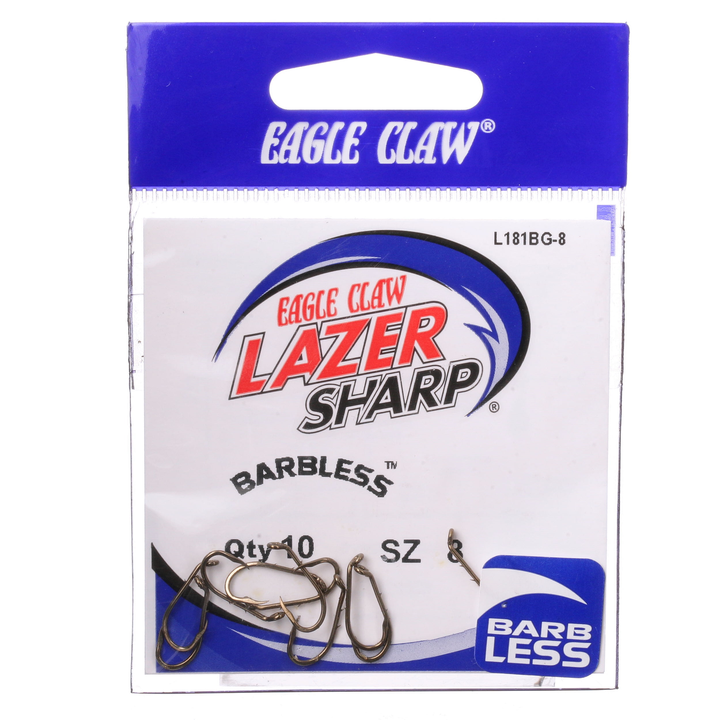 Eagle Claw Lazer Sharp Barbless Baitholder Fishing Hook, Bronze