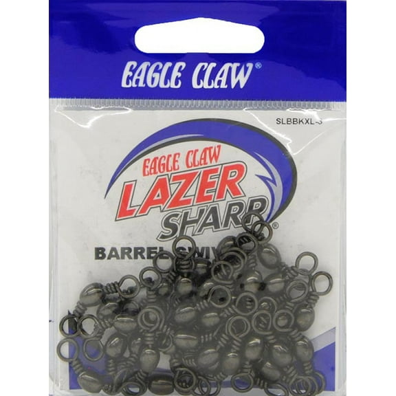 Eagle Claw Lazer Sharp Barrel Swivel, Black, Size 3, 35 Pack