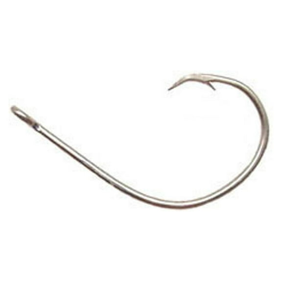 Eagle Claw Lazer Sharp L197 Circle Hooks - 2/0 Offset Sea Hooks, 100-Pack - Saltwater & Freshwater Fishing - Live Bait & Trotline - Needlepoint, Barbed silver