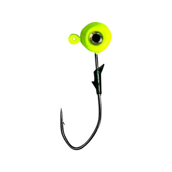 Eagle Claw Lazer Sharp Pro-V Eagle Eye 1/4oz Round Ball Jighead Chartreuse