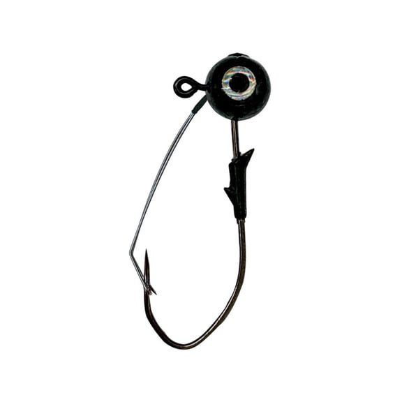 Eagle Claw Lazer Sharp Pro-V Weedless Eagle Eye 1/8oz Round Ball Jighead Black