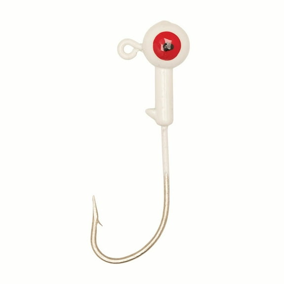 Eagle Claw Lazer Sharp Saltwater Ballhead Fishing Jig, White, 1/4 oz., SWBH14-1