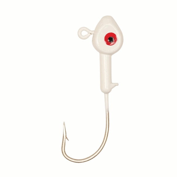 Eagle Claw Lazer Sharp Saltwater Fish Head Fishing Jig, White, 1/4 oz., SWFH14-1