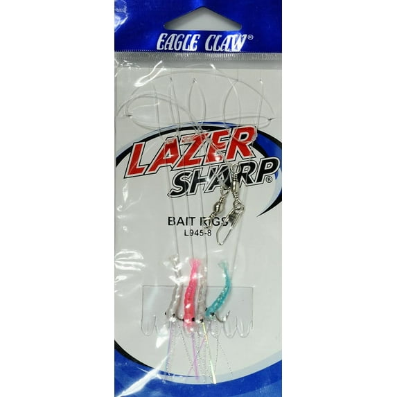 Eagle Claw Lazer Sharp Shrimp Bait Rig, Multi-colored, Size 8