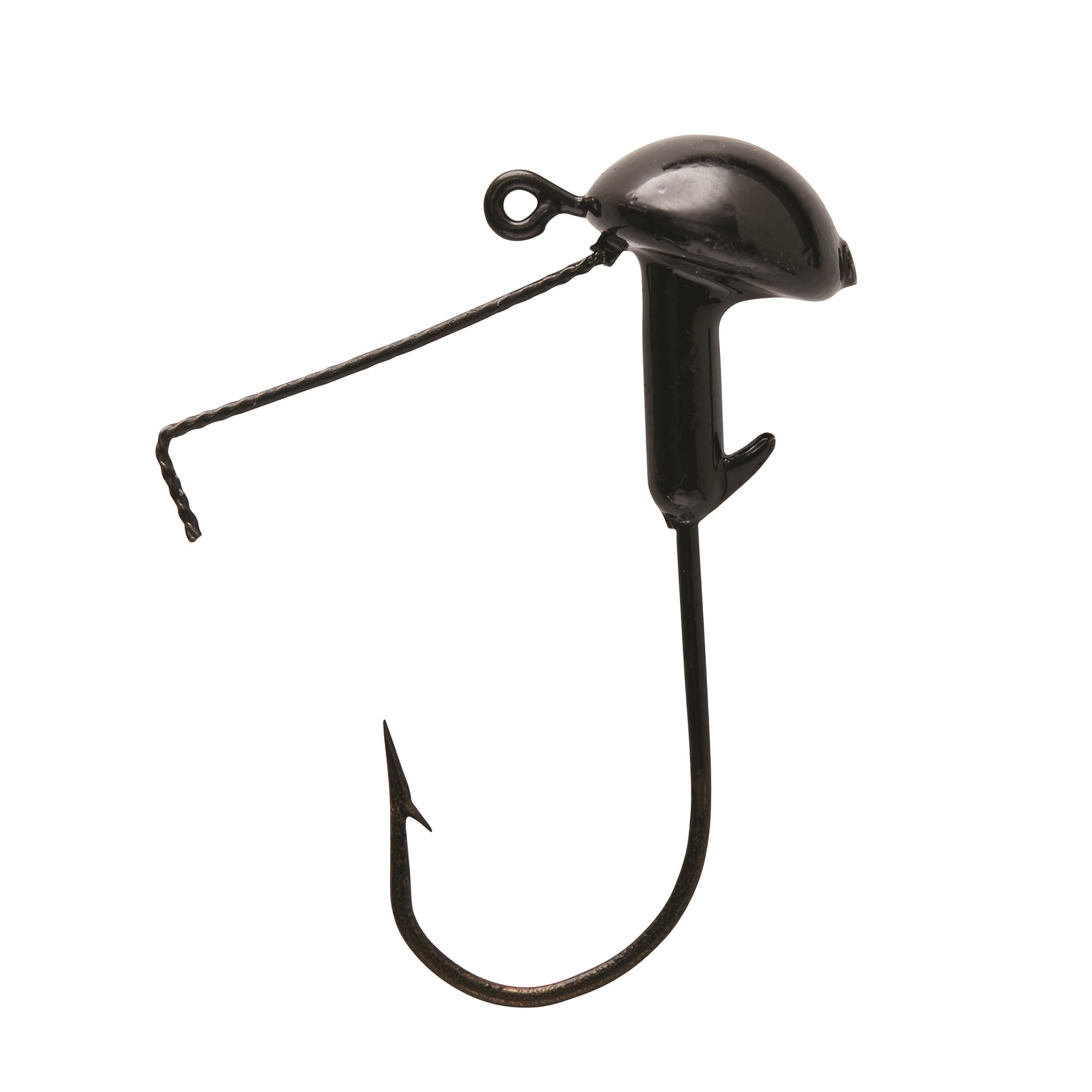 Eagle Claw Lazer Sharp Weedless Stand Up Fishing Jig Head, Black, 1/4 oz., BSUW14