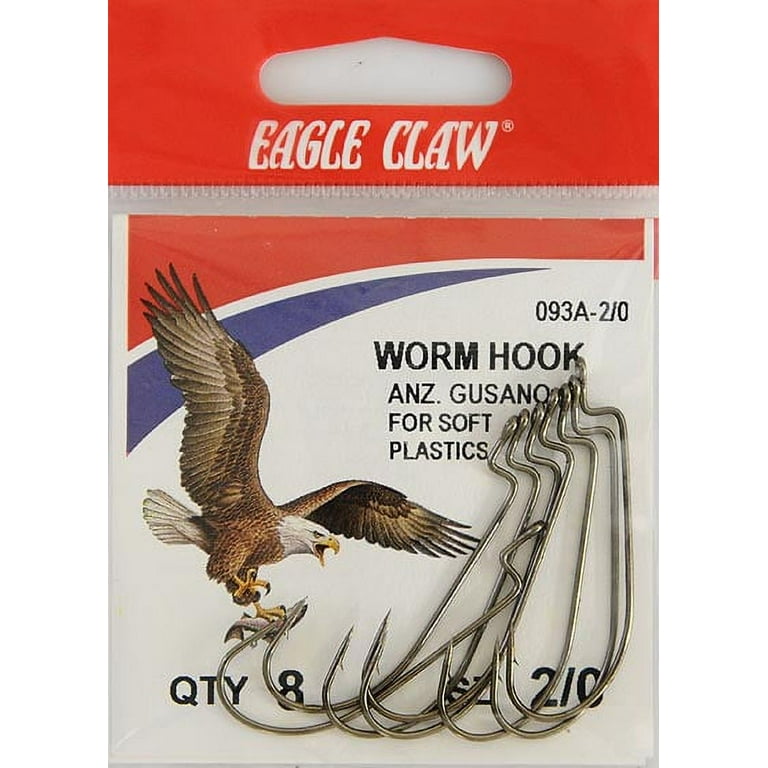 Eagle Claw Light Wire Worm Hook, Size 2/0