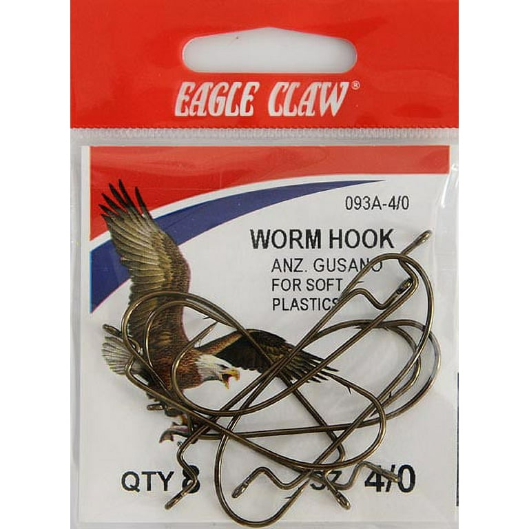 Eagle Claw Light Wire Worm Hook, Size 4/0 