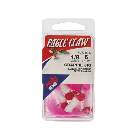 Eagle Claw Marabou Pro-V Crappie Jig 1/8 oz - Pink/White