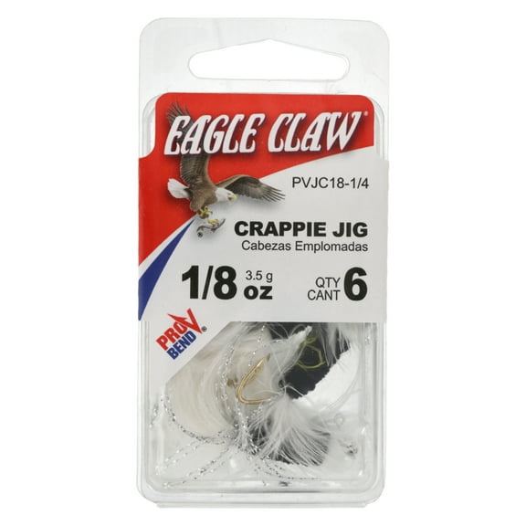 Eagle Claw Marabou Pro-V Crappie Jig 1/8 oz - White/Black