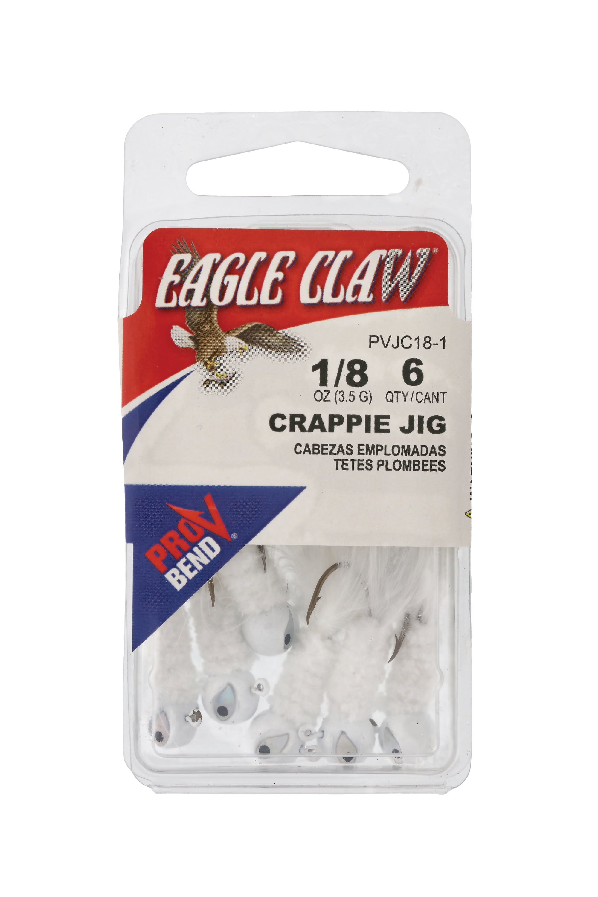 Eagle Claw Marabou Pro-V Crappie Jig 1/8 oz White
