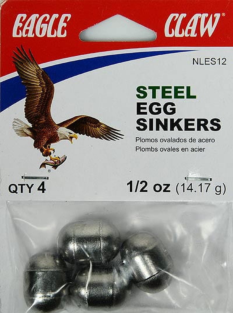 Eagle Claw NLES12 Steel Egg Sinker Weight, 1/2 oz.