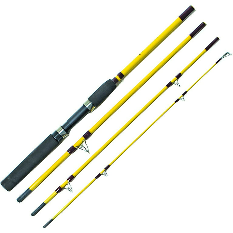 Eagle Claw Unisex's Pack-It Spin/Fly Fishing Rod (Pack of 4), Yellow, 7 ft