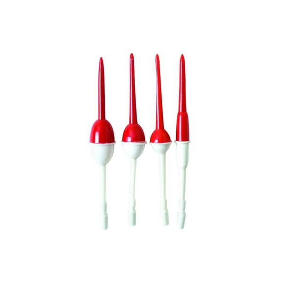 Eagle Claw Panfish Assorted Snap-on Stem Floats, 12 Pieces Red/White