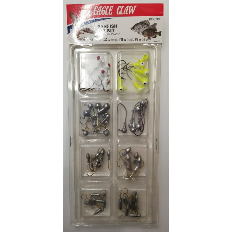 Eagle Claw Panfish Fishing Jig Head Kit Assortment, 58 Count