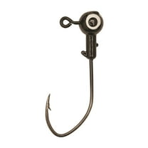 Eagle Claw Pro-V Bend Fishing Jig Heads, Black, 1/8 oz.