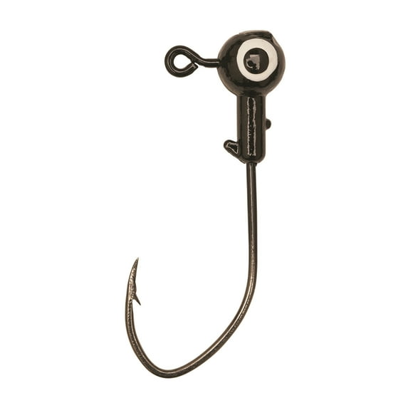 Eagle Claw Pro-V Bend Jig Heads, Black, 1/8 oz., 10 Count