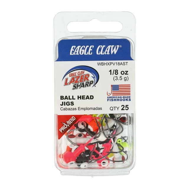 Eagle Claw ProV Jig Head 1/8 oz WBHXPV18AST Fishing Jigs