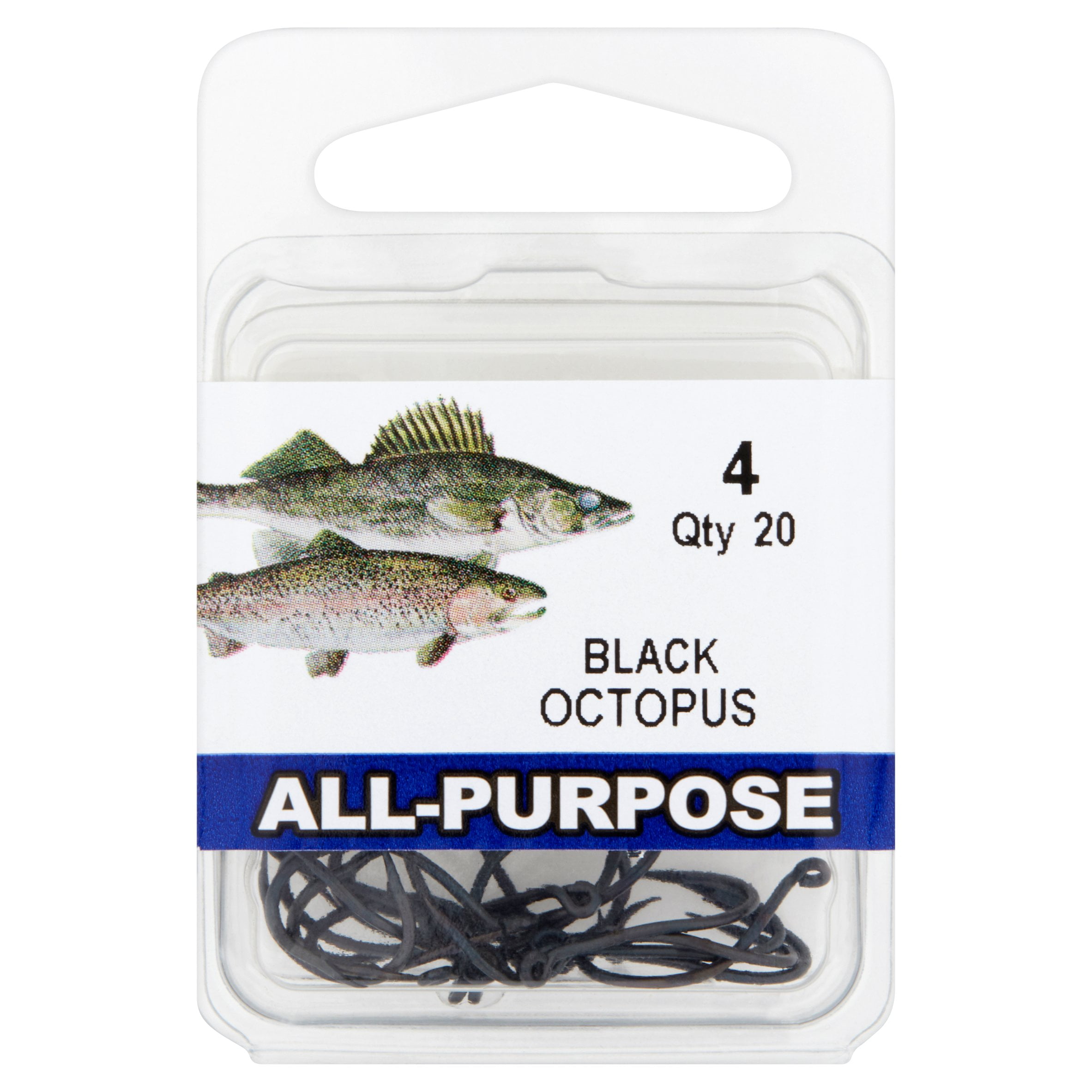 Eagle Claw ROCTW-4 Octopus Hook, Black, Size 4, 20 Pack 