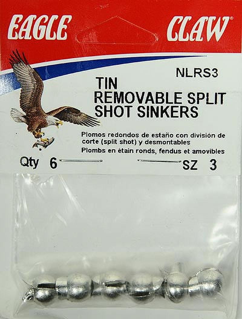 Eagle Claw Removable Split Shot Weight, Tin, Size 3, 6 Pack