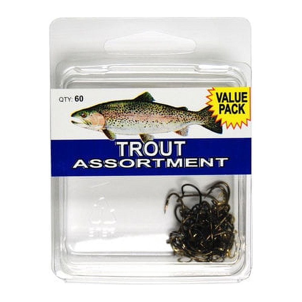 Eagle Claw SPTRTW Trout Tackle Assortment, 60 Piece Kit, with Assorted Sizes