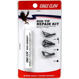 replacement fishing rod tips walmart VercanMonth Fly Tip Repair Kit 16 Pcs Tip Tops (4, 4.5, 5, 5.5) with 2 Glue Sticks, Metal Portable Fishing Pole Repair Set for Fly Rods keep one of these kits in your car Rod Tip Eye Guides and