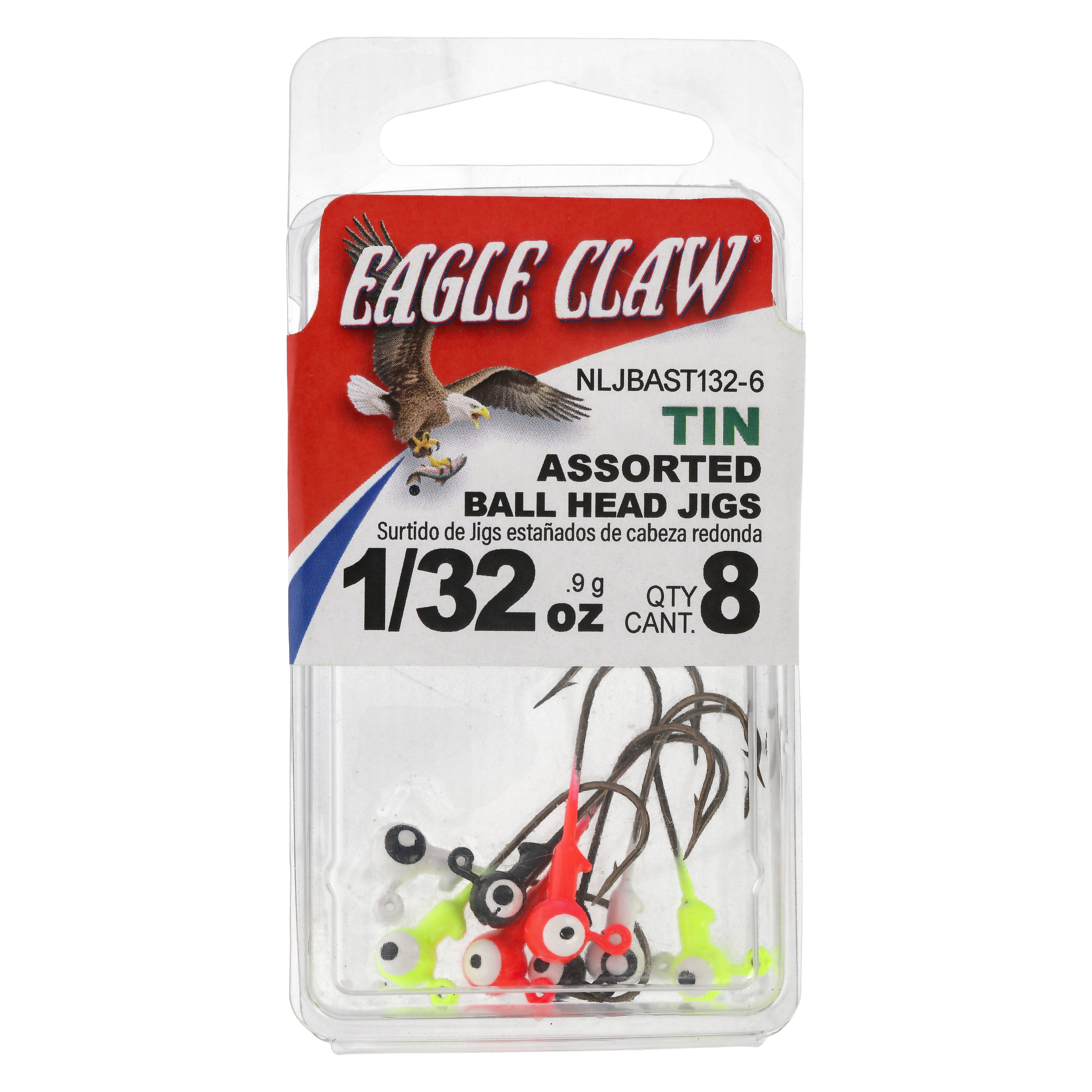 50 1/8 Round w/barb Jig Head Unpainted Eagle Claw Lil Nasty #2 MADE IN