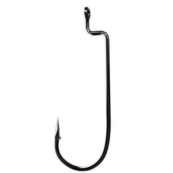 Eagle Claw Trokar Heavy Duty Round Bend Worm Hook, 15 Pack Platinum Black 4/0