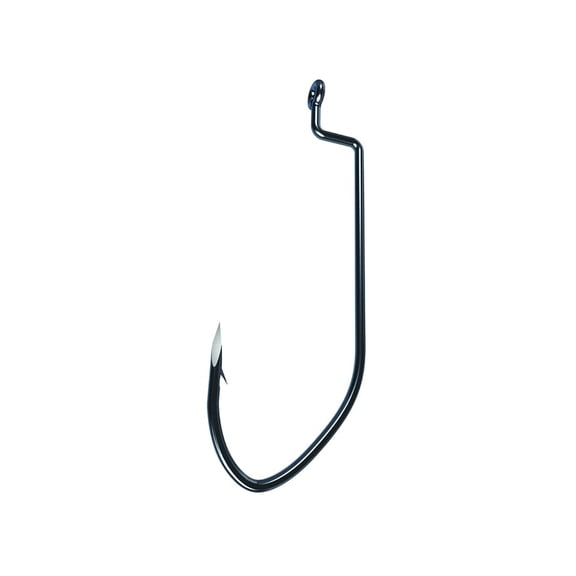 Eagle Claw Trokar Pro V Offset Worm Hook #4/0 Black Chrome 4PK