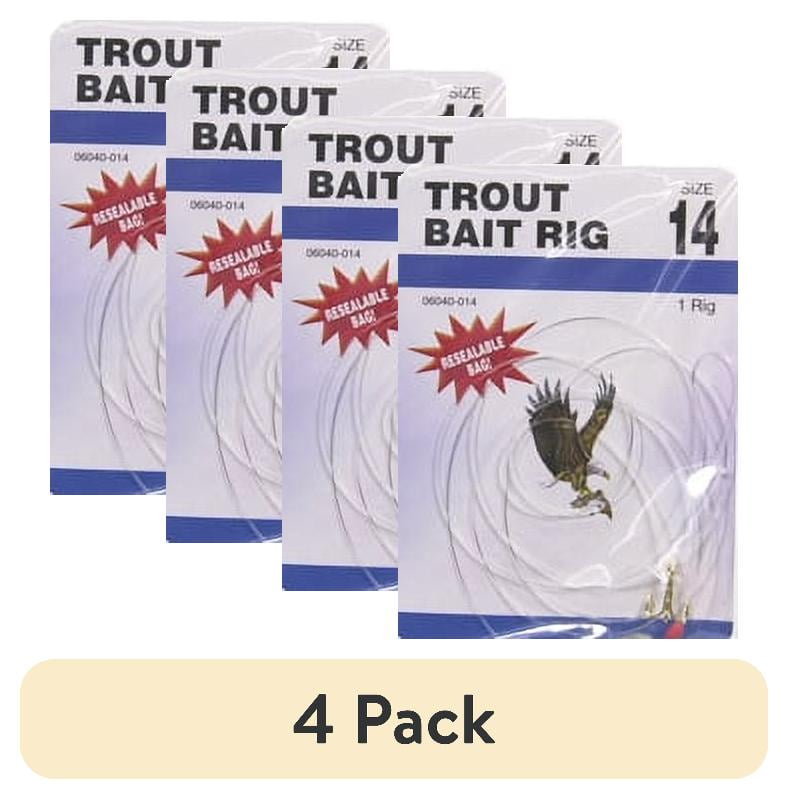 Pack Bait Rig (4 pack) Eagle Claw Trout Sinker Bait Rig, Gold, Size 14 - Walmart.com
