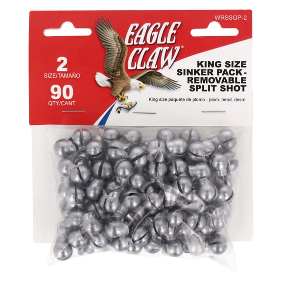 Eagle Claw Removable Split-Shot Sinker, King Pack, Size 2