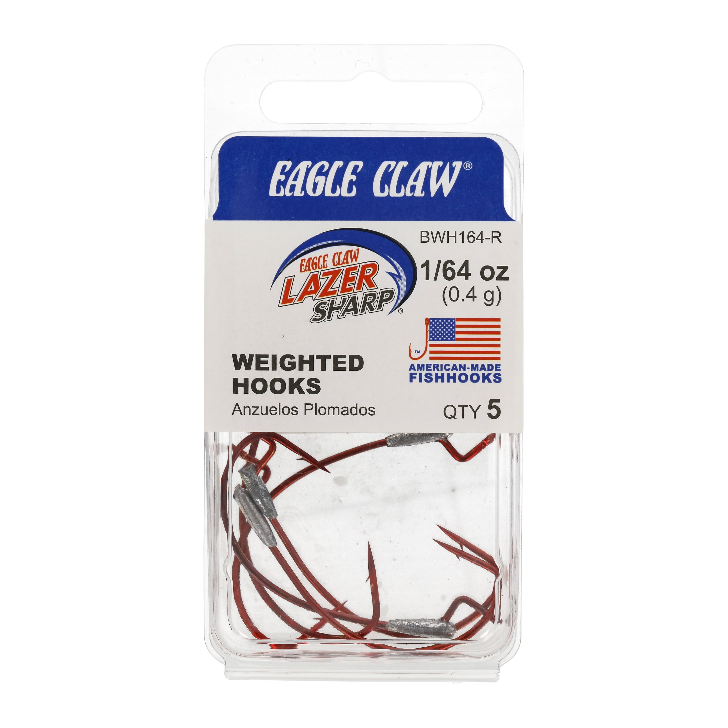 Lazer Sharp Weighted Fishing Hook - Red - 1/32 oz