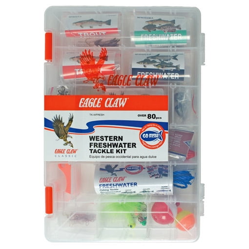 Eagle Claw Western Freshwater Kit with 98 Pieces, Small, Clear 