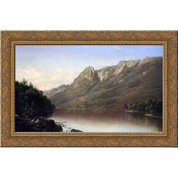 Eagle Cliff, Franconia Notch, New Hampshire 24x16 Gold Ornate Wood Framed Canvas Art by David Johnson