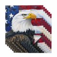 thumbnail image 1 of Eagle Cloth Napkins, Rustic Independence Day Red Blue Star Striped Flag Washable and Reusable Dinner Napkins Set of 6, Table Napkin for Kitchen Party Birthday Wedding Hotel Housewarming 20"x20", 1 of 8