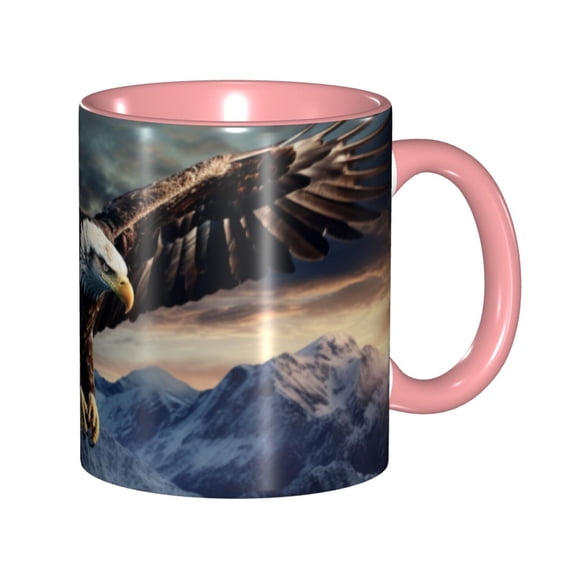 Eagle Coffee Mug Fun Custom Ceramic Mugs 11oz Pink