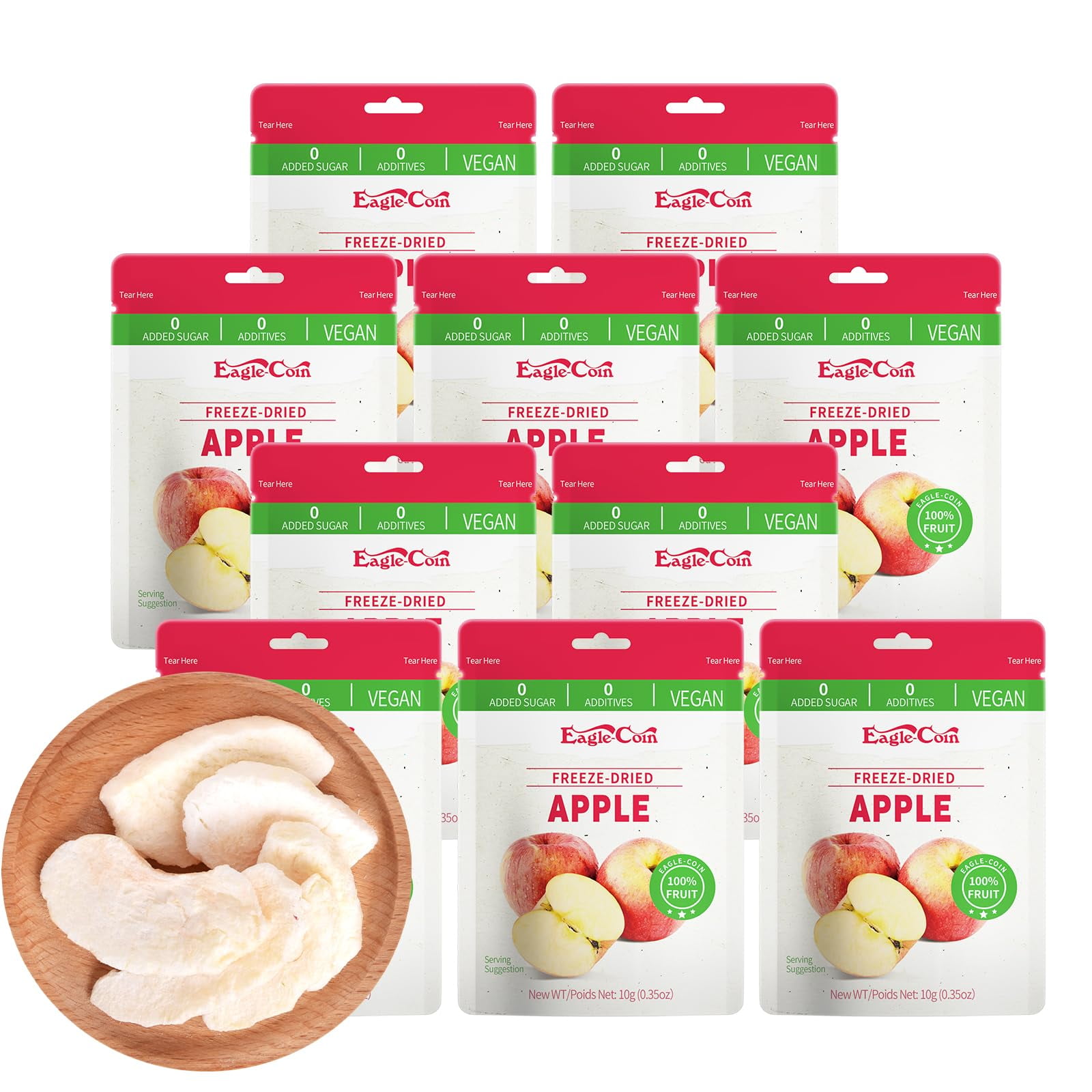 EagleCoin Fruit Snacks, Freeze MSF2 Dried Fruit Variety Pack Apple