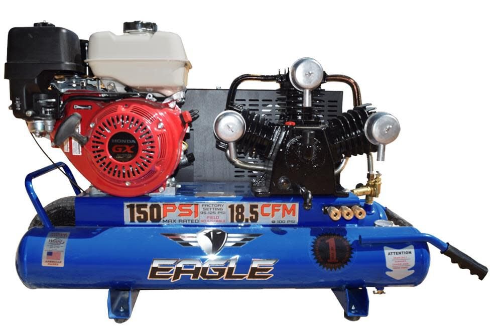 Eagle Compressor Portable Gas Wheel Barrow Air Compressor 10 Gallon 9Hp