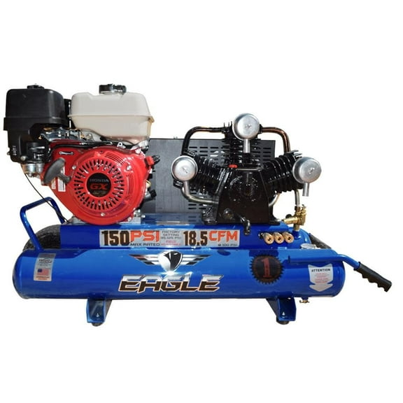Eagle Compressor Portable Gas Wheel Barrow Air Compressor 10 Gallon 9Hp