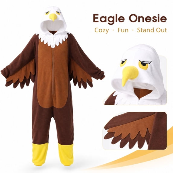 Eagle Costume, Eagles Onesie, Halloween Costumes, Halloween Cosplay, Animal Onesie, Adult Loose - fitting Animal One Piece Costume Costume Halloween Christmas Cosplay Funny Costume Women Men